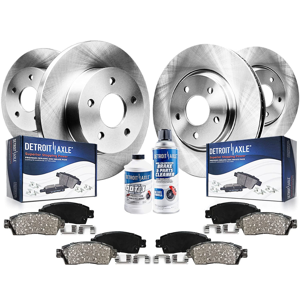 Detroit Axle - Brake Kit for Hyundai 2007-2010 Elantra 10.83 inch Front and 10.32 inch Rear Disc Brake Rotors Ceramic Brakes Pad